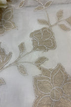 Dyeable Trendy Chanderi Applique Mul Fabric ( 2.5 Mtr ) - Luxurion World
