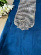 Blue Handloom Banarasi Pure Katan Silk Cordset - Luxurion World