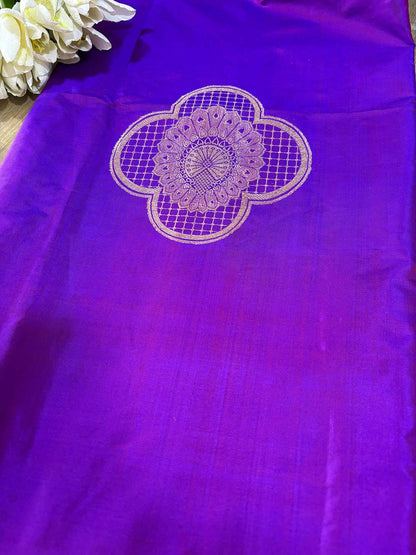 Exquisite Purple Handloom Banarasi Pure Katan Silk Cordset - Luxurion World