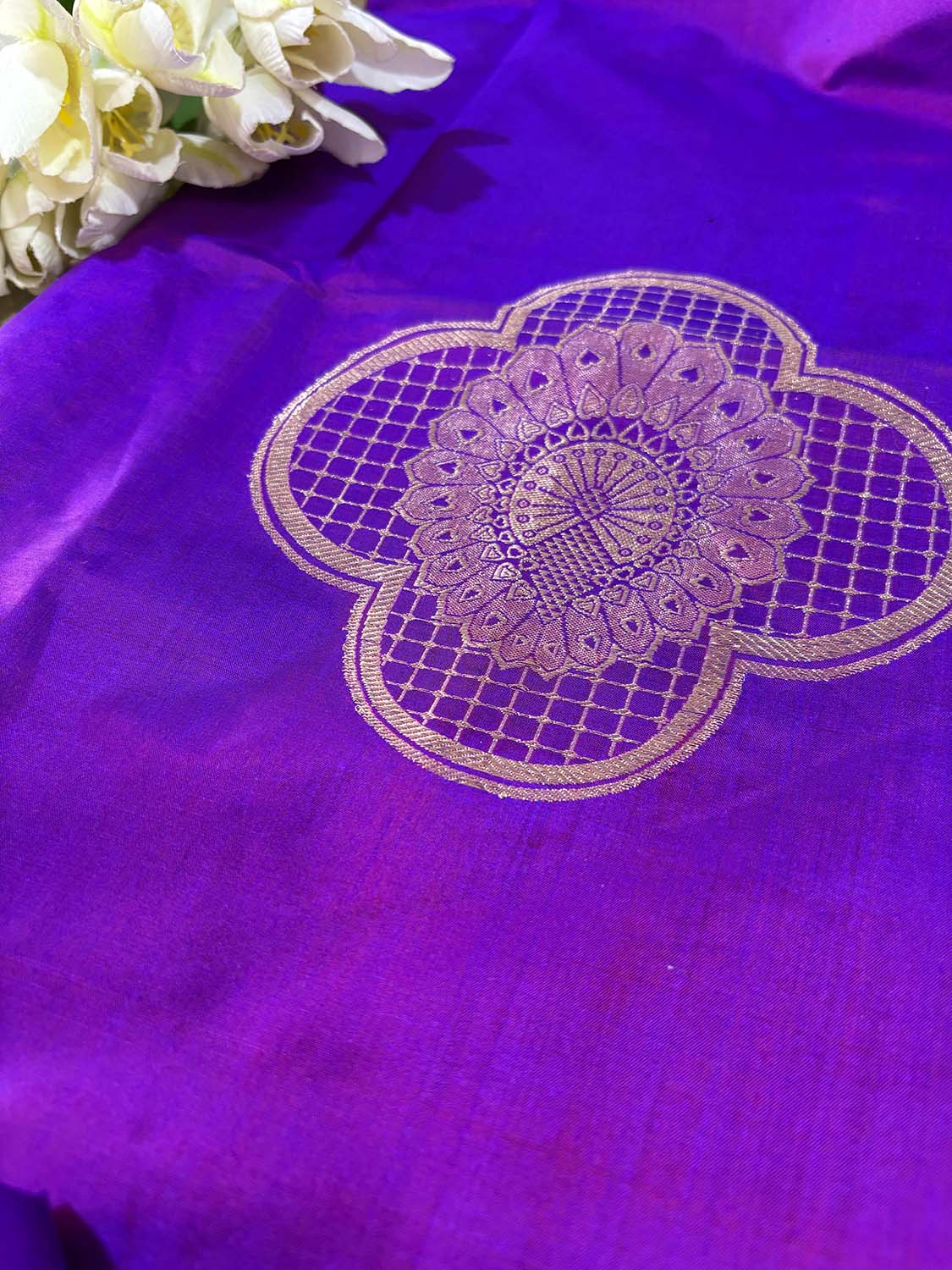 Exquisite Purple Handloom Banarasi Pure Katan Silk Cordset - Luxurion World