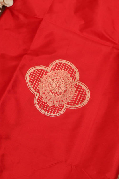 Luxurious Red Handloom Banarasi Pure Katan Silk Cordset - Luxurion World