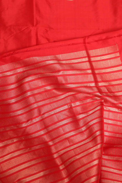 Luxurious Red Handloom Banarasi Pure Katan Silk Cordset - Luxurion World