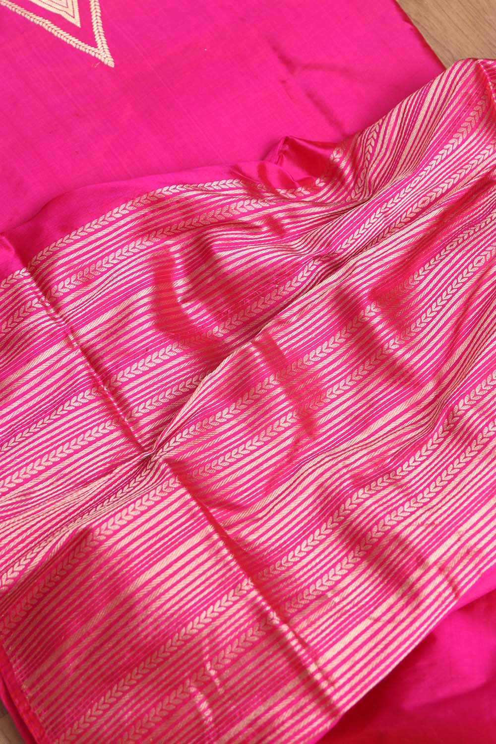 Luxurious Pink Handloom Banarasi Pure Katan Silk Cordset - Luxurion World
