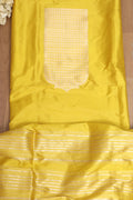 Yellow Handloom Banarasi Pure Katan Silk Cordset - Luxurion World