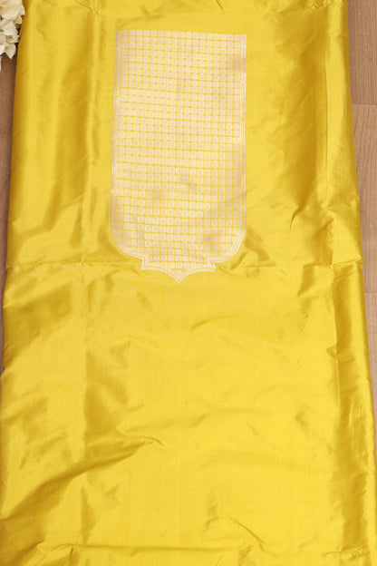 Yellow Handloom Banarasi Pure Katan Silk Cordset - Luxurion World