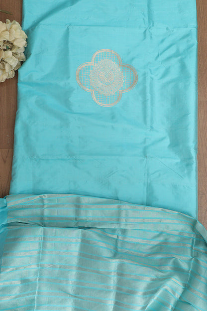 Blue Handloom Banarasi Pure Katan Silk Cordset - Luxurion World