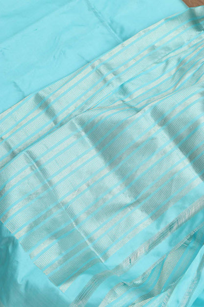 Blue Handloom Banarasi Pure Katan Silk Cordset - Luxurion World