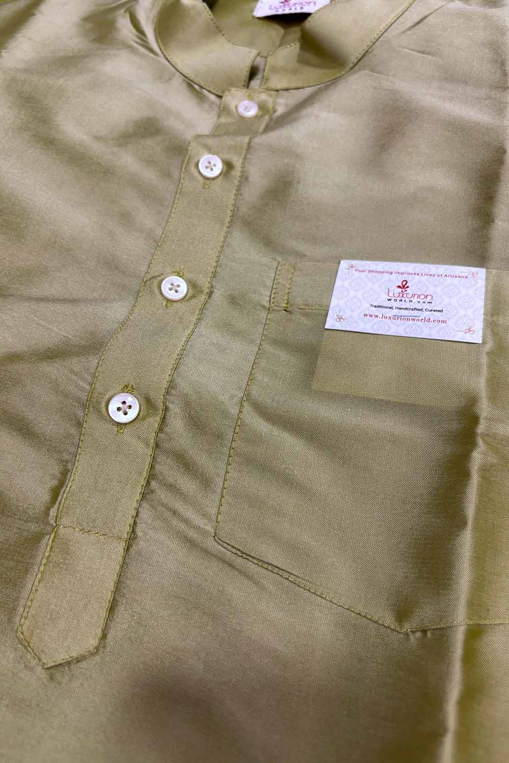 Pastel Plain Silk Short Kurta - Luxurion World