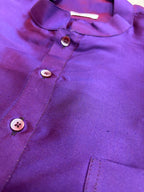 Stylish Purple Plain Silk Short Kurta - Luxurion World
