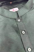 Green Plain Silk Short Kurta - Simple Elegance - Luxurion World