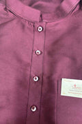 Stylish Wine Plain Silk Short Kurta - Luxurion World