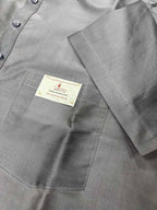 Classic Grey Plain Silk Short Kurta - Luxurion World