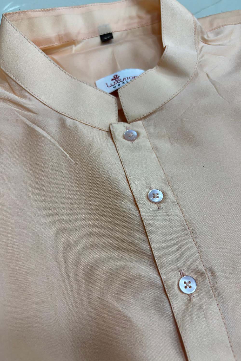 Peach Silk Short Kurta: Simple Elegance for Summer - Luxurion World