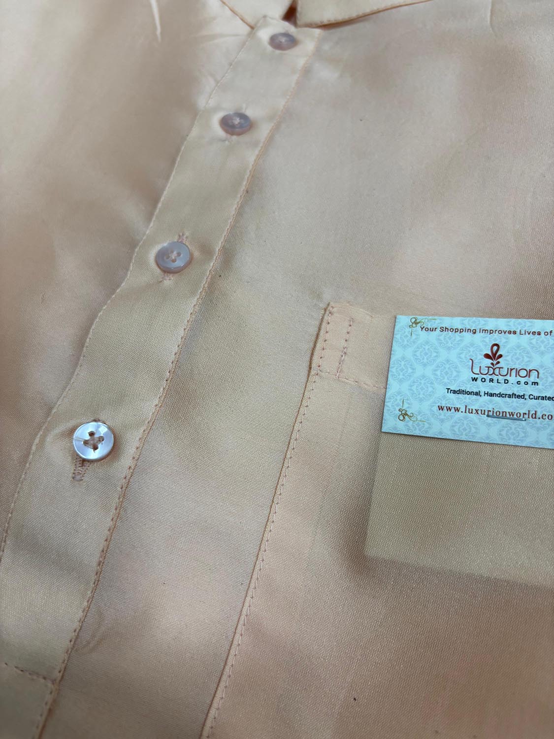 Peach Silk Short Kurta: Simple Elegance for Summer - Luxurion World