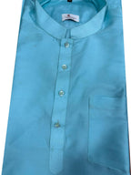 Stylish Blue Plain Silk Short Kurta - Luxurion World
