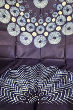 Blue Shibori Tie N Dye Pure Tussar Silk Hand Needle Work Kaftan - Luxurion World