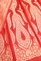 Stunning Red Banarasi Georgette Unstitched Lehenga Set - Luxurion World