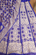 Elegant Purple Banarasi Georgette Unstitched Lehenga Set - Luxurion World