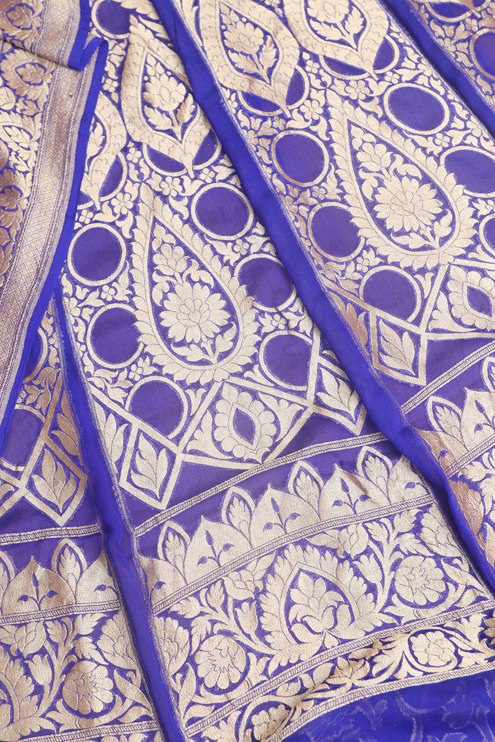 Elegant Purple Banarasi Georgette Unstitched Lehenga Set - Luxurion World