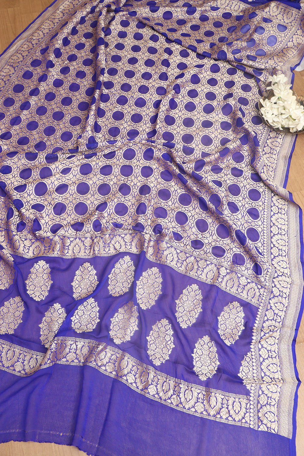 Elegant Purple Banarasi Georgette Unstitched Lehenga Set - Luxurion World
