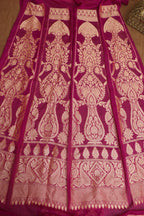 Elegant Purple Banarasi Georgette Unstitched Lehenga Set - Luxurion World