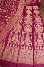 Elegant Purple Banarasi Georgette Unstitched Lehenga Set - Luxurion World