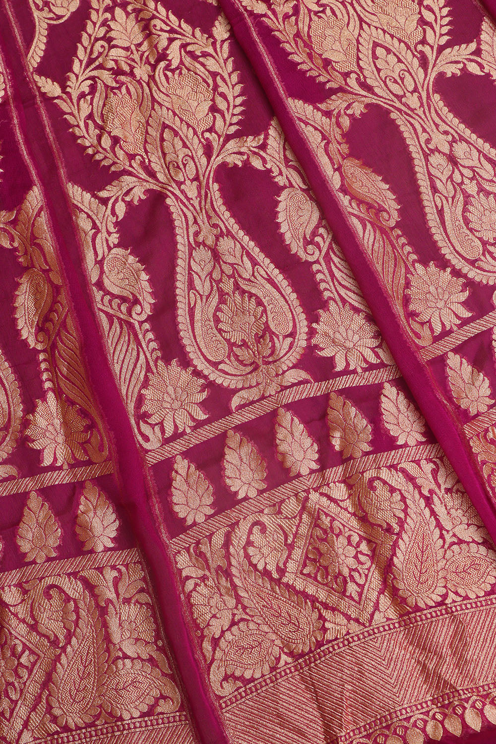 Elegant Purple Banarasi Georgette Unstitched Lehenga Set - Luxurion World