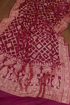 Elegant Purple Banarasi Georgette Unstitched Lehenga Set - Luxurion World
