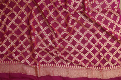 Elegant Purple Banarasi Georgette Unstitched Lehenga Set - Luxurion World