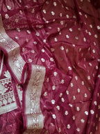 Pink Banarasi Organza Unstitched Lehenga Set - Luxurion World