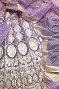 Elegant Purple Handloom Banarasi Organza Silk Lehenga - Luxurion World
