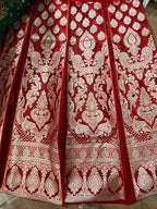 Red Banarasi Organza Silk Lehenga: Timeless Elegance - Luxurion World