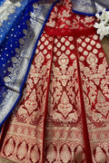 Exquisite Red Banarasi Organza Silk Lehenga: Timeless Elegance - Luxurion World