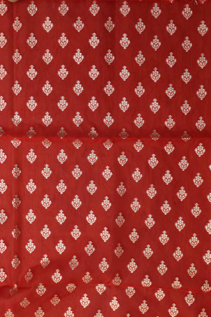 Red Banarasi Organza Silk Unstitched Lehenga Set - Elegant Style - Luxurion World