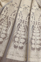 Elegant Grey Banarasi Organza Silk Unstitched Lehenga Set - Luxurion World