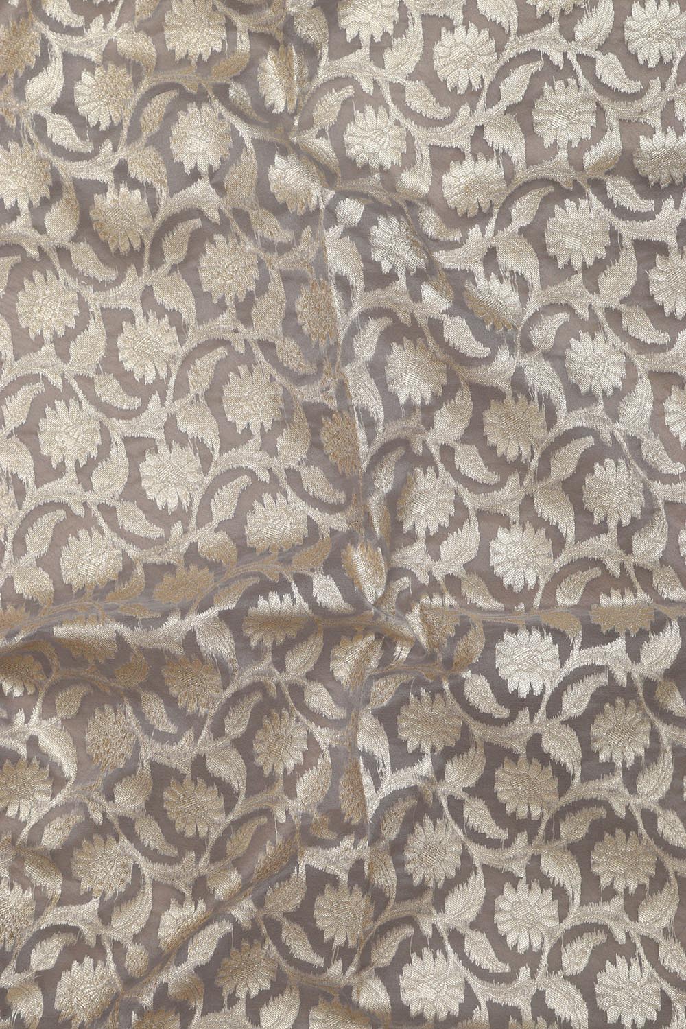 Elegant Grey Banarasi Organza Silk Unstitched Lehenga Set - Luxurion World