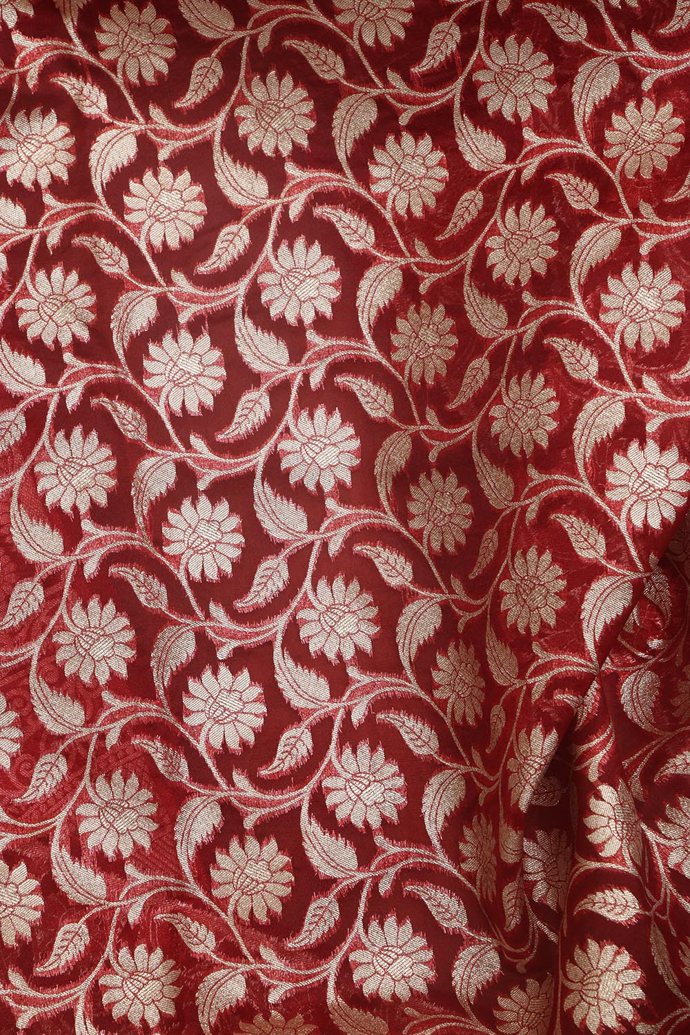 Red Banarasi Organza Silk Unstitched Lehenga Set - Elegant Style - Luxurion World