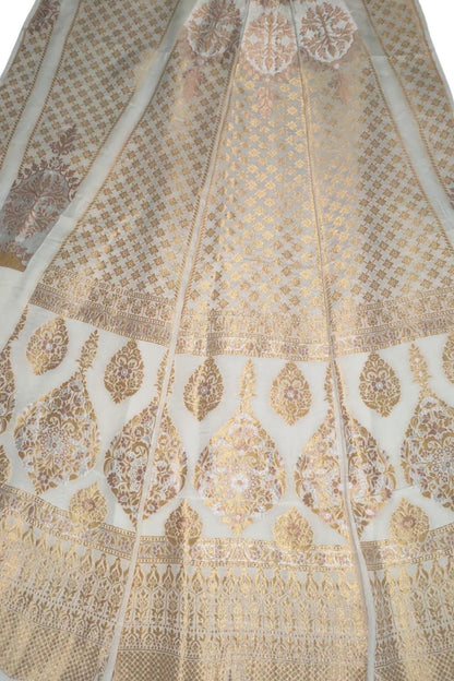 Dyeable Banarasi Handloom Pure Georgette Unstitched Lehenga Set - Luxurion World