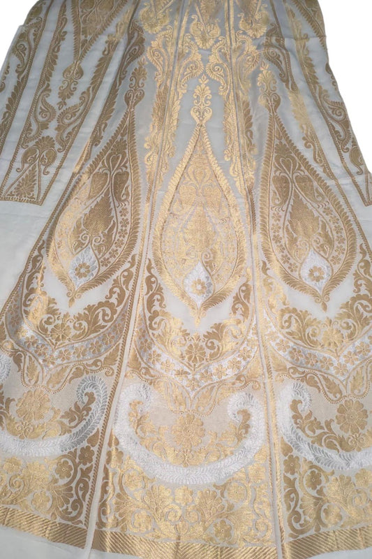 Dyeable Banarasi Handloom Pure Georgette Unstitched Lehenga Set - Luxurion World