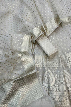Banarasi Chanderi Silk Unstitched Lehenga Set — Dyeable Festive Elegance