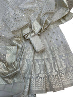 Banarasi Chanderi Silk Unstitched Lehenga Set — Dyeable Artisan Weave