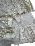Banarasi Chanderi Silk Unstitched Lehenga Set — Dyeable Luxury Gift