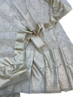 Banarasi Chanderi Silk Unstitched Lehenga Set — Dyeable Heritage Craft