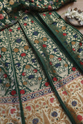 Elegant Green Banarasi Silk Unstitched Meenakari Lehenga Set - Luxurion World