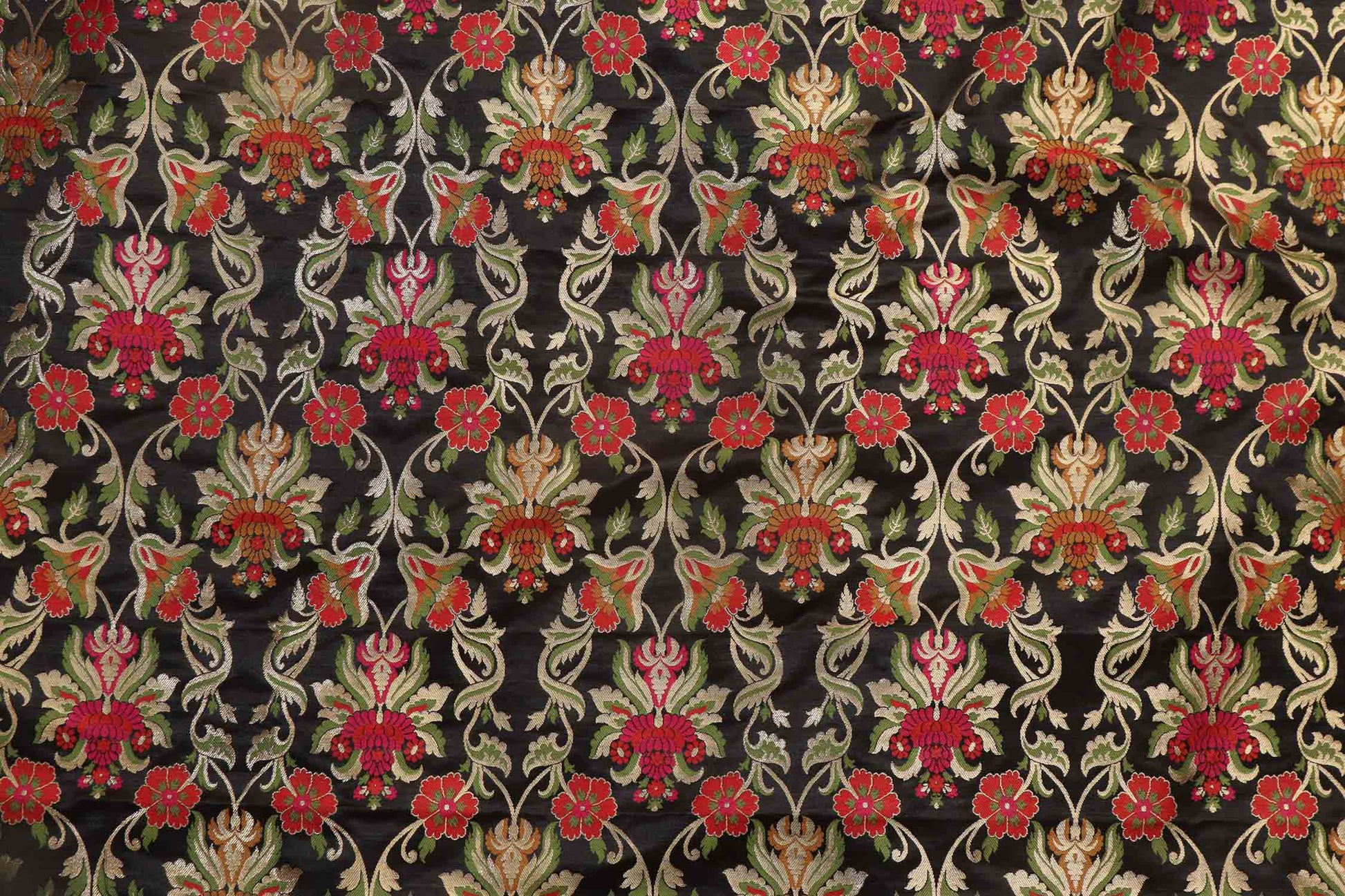 Stunning Black Banarasi Silk Unstitched Meenakari Lehenga Set - Luxurion World