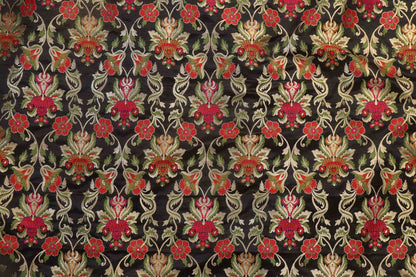 Stunning Black Banarasi Silk Unstitched Meenakari Lehenga Set - Luxurion World