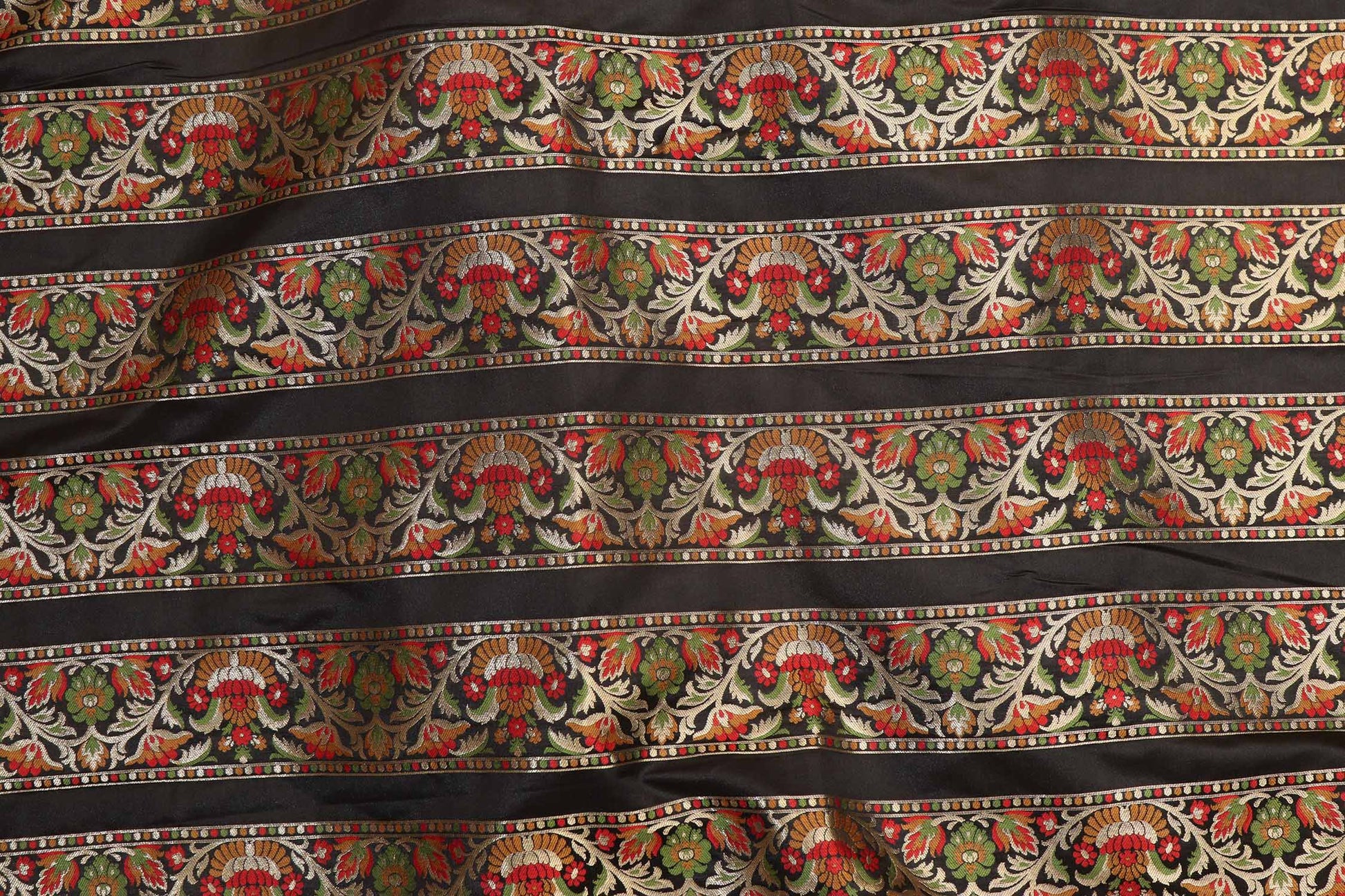 Stunning Black Banarasi Silk Unstitched Meenakari Lehenga Set - Luxurion World