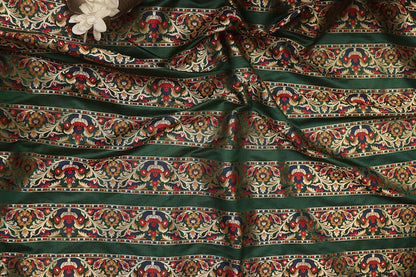 Elegant Green Banarasi Silk Unstitched Meenakari Lehenga Set - Luxurion World