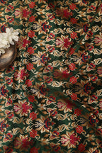 Elegant Green Banarasi Silk Unstitched Meenakari Lehenga Set - Luxurion World