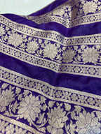 Exquisite Purple Banarasi Silk Unstitched Lehenga Set - Luxurion World